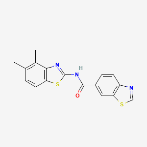 molecular formula C17H13N3OS2 B2848596 N-(4,5-dimethyl-1,3-benzothiazol-2-yl)-1,3-benzothiazole-6-carboxamide CAS No. 864860-86-6