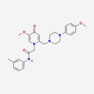 molecular formula C27H32N4O4 B2848598 2-(5-methoxy-2-((4-(4-methoxyphenyl)piperazin-1-yl)methyl)-4-oxopyridin-1(4H)-yl)-N-(m-tolyl)acetamide CAS No. 921479-23-4