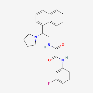 molecular formula C24H24FN3O2 B2848600 N1-(3-氟苯基)-N2-(2-(萘-1-基)-2-(吡咯啉-1-基)乙基)草酰胺 CAS No. 941933-76-2