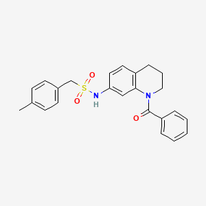 molecular formula C24H24N2O3S B2848609 N-(1-苯甲酰-1,2,3,4-四氢喹唑啉-7-基)-1-(对甲苯)甲磺酰胺 CAS No. 946221-49-4