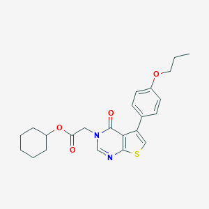 cyclohexyl (4-oxo-5-(4-propoxyphenyl)thieno[2,3-d]pyrimidin-3(4H)-yl)acetate