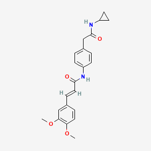 molecular formula C22H24N2O4 B2848611 (E)-N-(4-(2-(cyclopropylamino)-2-oxoethyl)phenyl)-3-(3,4-dimethoxyphenyl)acrylamide CAS No. 1207061-50-4