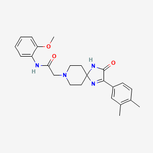molecular formula C24H28N4O3 B2848618 2-(2-(3,4-dimethylphenyl)-3-oxo-1,4,8-triazaspiro[4.5]dec-1-en-8-yl)-N-(2-methoxyphenyl)acetamide CAS No. 1189892-92-9