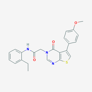 molecular formula C23H21N3O3S B284862 N-(2-ethylphenyl)-2-(5-(4-methoxyphenyl)-4-oxothieno[2,3-d]pyrimidin-3(4H)-yl)acetamide 