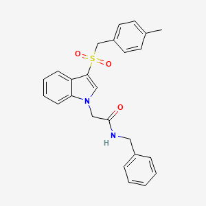 molecular formula C25H24N2O3S B2848628 N-benzyl-2-(3-((4-methylbenzyl)sulfonyl)-1H-indol-1-yl)acetamide CAS No. 878062-63-6