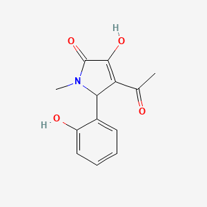 molecular formula C13H13NO4 B2848629 4-acetyl-3-hydroxy-5-(2-hydroxyphenyl)-1-methyl-1,5-dihydro-2H-pyrrol-2-one CAS No. 1260907-90-1