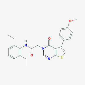 molecular formula C25H25N3O3S B284863 N-(2,6-diethylphenyl)-2-(5-(4-methoxyphenyl)-4-oxothieno[2,3-d]pyrimidin-3(4H)-yl)acetamide 