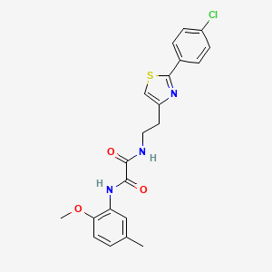 molecular formula C21H20ClN3O3S B2848633 N-{2-[2-(4-chlorophenyl)-1,3-thiazol-4-yl]ethyl}-N'-(2-methoxy-5-methylphenyl)ethanediamide CAS No. 895783-06-9