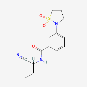 molecular formula C14H17N3O3S B2848637 N-(1-cyanopropyl)-3-(1,1-dioxo-1lambda6,2-thiazolidin-2-yl)benzamide CAS No. 1258778-34-5