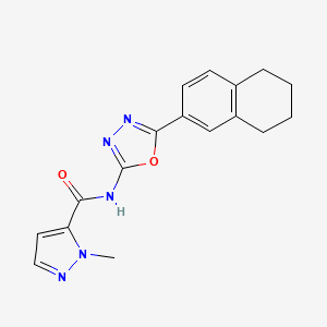 1-methyl-N-(5-(5,6,7,8-tetrahydronaphthalen-2-yl)-1,3,4-oxadiazol-2-yl)-1H-pyrazole-5-carboxamide