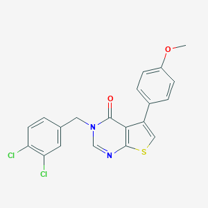 molecular formula C20H14Cl2N2O2S B284864 3-(3,4-dichlorobenzyl)-5-(4-methoxyphenyl)thieno[2,3-d]pyrimidin-4(3H)-one 