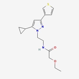 molecular formula C16H21N3O2S B2848642 N-(2-(5-cyclopropyl-3-(thiophen-3-yl)-1H-pyrazol-1-yl)ethyl)-2-ethoxyacetamide CAS No. 2034633-50-4