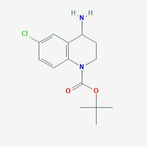 molecular formula C14H19ClN2O2 B2848645 Tert-butyl 4-amino-6-chloro-3,4-dihydro-2H-quinoline-1-carboxylate CAS No. 1823485-35-3