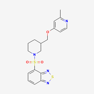 molecular formula C18H20N4O3S2 B2848650 4-[3-[(2-Methylpyridin-4-yl)oxymethyl]piperidin-1-yl]sulfonyl-2,1,3-benzothiadiazole CAS No. 2380057-34-9