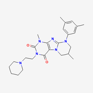 9-(3,5-dimethylphenyl)-1,7-dimethyl-3-(2-(piperidin-1-yl)ethyl)-6,7,8,9-tetrahydropyrimido[2,1-f]purine-2,4(1H,3H)-dione