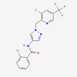 2-chloro-N-(1-{[3-chloro-5-(trifluoromethyl)pyridin-2-yl]methyl}-1H-pyrazol-4-yl)benzamide