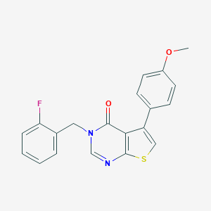 molecular formula C20H15FN2O2S B284866 3-(2-fluorobenzyl)-5-(4-methoxyphenyl)thieno[2,3-d]pyrimidin-4(3H)-one 