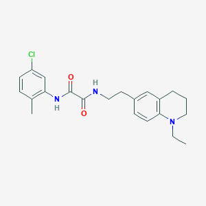 molecular formula C22H26ClN3O2 B2848668 N1-(5-氯-2-甲基苯基)-N2-(2-(1-乙基-1,2,3,4-四氢喹啉-6-基)乙基)草酰胺 CAS No. 955531-80-3