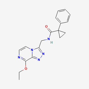 molecular formula C18H19N5O2 B2848669 N-((8-ethoxy-[1,2,4]triazolo[4,3-a]pyrazin-3-yl)methyl)-1-phenylcyclopropanecarboxamide CAS No. 2034415-54-6