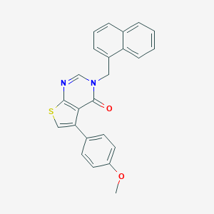 molecular formula C24H18N2O2S B284867 5-(4-methoxyphenyl)-3-(1-naphthylmethyl)thieno[2,3-d]pyrimidin-4(3H)-one 