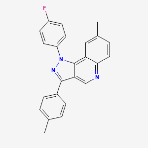 molecular formula C24H18FN3 B2848671 1-(4-fluorophenyl)-8-methyl-3-(4-methylphenyl)-1H-pyrazolo[4,3-c]quinoline CAS No. 901045-36-1