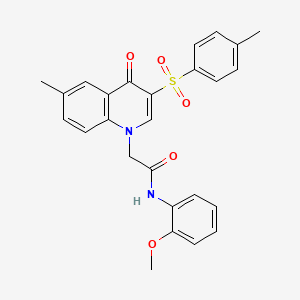 molecular formula C26H24N2O5S B2848672 N-(2-methoxyphenyl)-2-[6-methyl-3-(4-methylbenzenesulfonyl)-4-oxo-1,4-dihydroquinolin-1-yl]acetamide CAS No. 866588-93-4