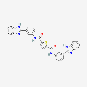 molecular formula C32H22N6O2S B2848681 N2,N5-bis(3-(1H-benzo[d]imidazol-2-yl)phenyl)thiophene-2,5-dicarboxamide CAS No. 397279-24-2
