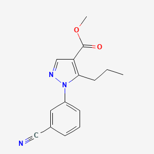 molecular formula C15H15N3O2 B2848684 Methyl 1-(3-cyanophenyl)-5-propyl-1H-pyrazole-4-carboxylate CAS No. 1461705-23-6