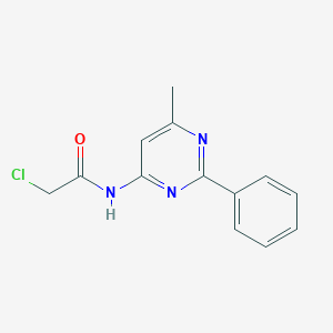 molecular formula C13H12ClN3O B2848685 2-Chloro-N-(6-methyl-2-phenylpyrimidin-4-yl)acetamide CAS No. 2249492-84-8