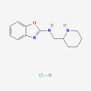 molecular formula C13H18ClN3O B2848687 N-(Piperidin-2-ylmethyl)benzo[d]oxazol-2-amine hydrochloride CAS No. 1353966-23-0