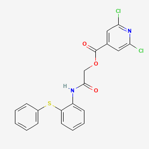 molecular formula C20H14Cl2N2O3S B2848692 [2-Oxo-2-(2-phenylsulfanylanilino)ethyl] 2,6-dichloropyridine-4-carboxylate CAS No. 920627-24-3