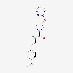 molecular formula C19H23N3O3 B2848696 N-(4-methoxyphenethyl)-3-(pyridin-2-yloxy)pyrrolidine-1-carboxamide CAS No. 1903033-61-3
