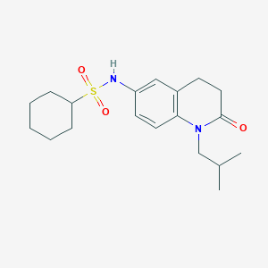 molecular formula C19H28N2O3S B2848698 N-(1-isobutyl-2-oxo-1,2,3,4-tetrahydroquinolin-6-yl)cyclohexanesulfonamide CAS No. 942003-17-0