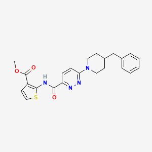 molecular formula C23H24N4O3S B2848700 Methyl 2-(6-(4-benzylpiperidin-1-yl)pyridazine-3-carboxamido)thiophene-3-carboxylate CAS No. 1421585-67-2