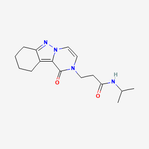 molecular formula C16H22N4O2 B2848707 3-(1-Oxo-7,8,9,10-tetrahydropyrazino[1,2-b]indazol-2-yl)-N-propan-2-ylpropanamide CAS No. 2415629-67-1