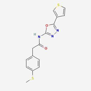 molecular formula C15H13N3O2S2 B2848709 2-(4-(methylthio)phenyl)-N-(5-(thiophen-3-yl)-1,3,4-oxadiazol-2-yl)acetamide CAS No. 1251580-23-0