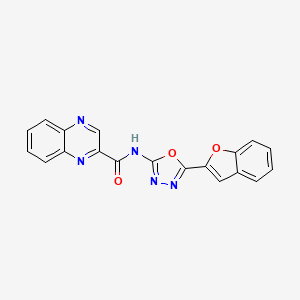 molecular formula C19H11N5O3 B2848711 N-(5-(benzofuran-2-yl)-1,3,4-oxadiazol-2-yl)quinoxaline-2-carboxamide CAS No. 1251576-87-0