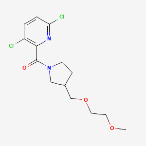 molecular formula C14H18Cl2N2O3 B2848712 (3,6-Dichloropyridin-2-yl)-[3-(2-methoxyethoxymethyl)pyrrolidin-1-yl]methanone CAS No. 1436161-94-2