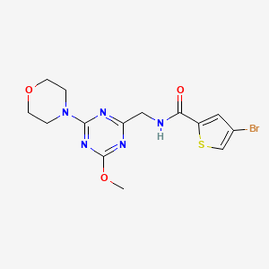 molecular formula C14H16BrN5O3S B2848717 4-bromo-N-((4-methoxy-6-morpholino-1,3,5-triazin-2-yl)methyl)thiophene-2-carboxamide CAS No. 2034353-63-2