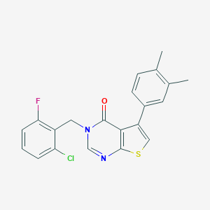 molecular formula C21H16ClFN2OS B284872 3-(2-chloro-6-fluorobenzyl)-5-(3,4-dimethylphenyl)thieno[2,3-d]pyrimidin-4(3H)-one 