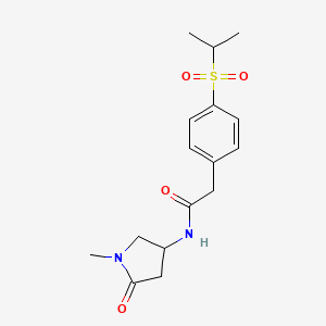 molecular formula C16H22N2O4S B2848722 2-(4-(异丙基磺酰)苯基)-N-(1-甲基-5-氧代吡咯啉-3-基)乙酰胺 CAS No. 1396757-25-7
