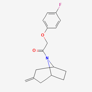 2-(4-fluorophenoxy)-1-((1R,5S)-3-methylene-8-azabicyclo[3.2.1]octan-8-yl)ethan-1-one