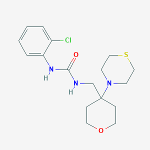 molecular formula C17H24ClN3O2S B2848725 1-(2-Chlorophenyl)-3-[(4-thiomorpholin-4-yloxan-4-yl)methyl]urea CAS No. 2415524-63-7