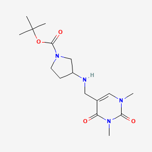 molecular formula C16H26N4O4 B2848726 Tert-butyl 3-{[(1,3-dimethyl-2,4-dioxo-1,2,3,4-tetrahydropyrimidin-5-yl)methyl]amino}pyrrolidine-1-carboxylate CAS No. 1803590-45-5