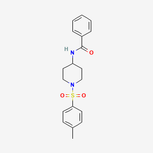 molecular formula C19H22N2O3S B2848728 N-{1-[(4-甲基苯基)磺酰]-4-哌啶基}苯甲酸酰胺 CAS No. 606112-79-2
