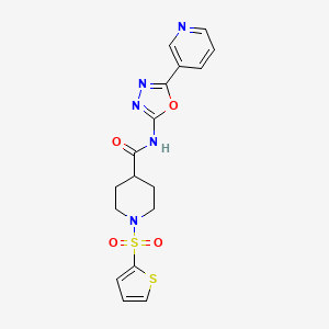 N-(5-(pyridin-3-yl)-1,3,4-oxadiazol-2-yl)-1-(thiophen-2-ylsulfonyl)piperidine-4-carboxamide