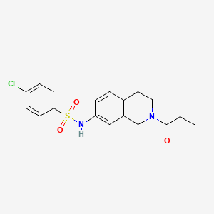 4-chloro-N-(2-propionyl-1,2,3,4-tetrahydroisoquinolin-7-yl)benzenesulfonamide