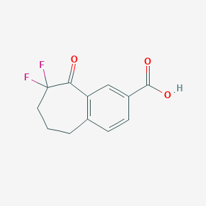 molecular formula C12H10F2O3 B2848735 6,6-二氟-5-氧代-8,9-二氢-7H-苯并[7]环庚烯-3-羧酸 CAS No. 2503203-23-2