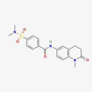 molecular formula C19H21N3O4S B2848736 4-(N,N-dimethylsulfamoyl)-N-(1-methyl-2-oxo-1,2,3,4-tetrahydroquinolin-6-yl)benzamide CAS No. 1208517-85-4