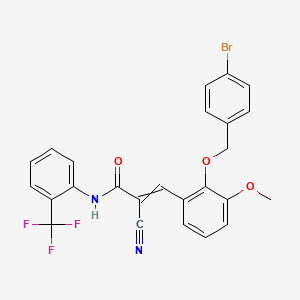 3-{2-[(4-bromophenyl)methoxy]-3-methoxyphenyl}-2-cyano-N-[2-(trifluoromethyl)phenyl]prop-2-enamide